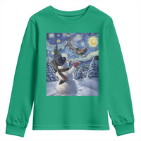Christmas Snowman Starry Night Youth Sweatshirt - Wonder Print Shop