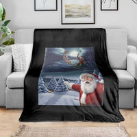 Funny Santa With Bigfoot Selfie Christmas Throw Blanket - Wonder Print Shop