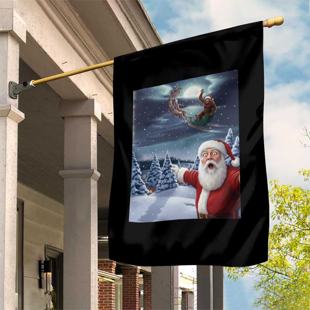 Funny Santa With Bigfoot Selfie Christmas Garden Flag - Wonder Print Shop