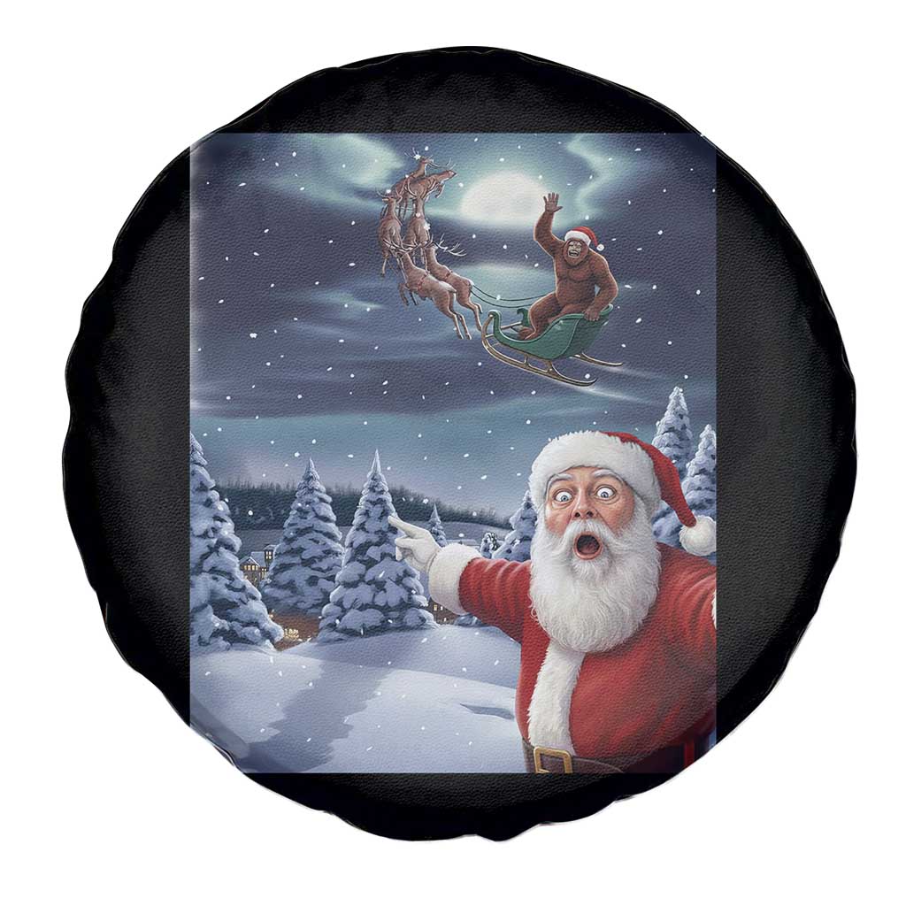 Funny Santa With Bigfoot Selfie Christmas Spare Tire Cover - Wonder Print Shop