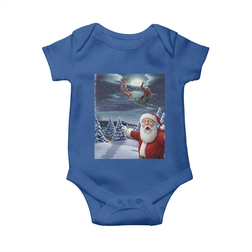 Funny Santa With Bigfoot Selfie Christmas Baby Onesie - Wonder Print Shop