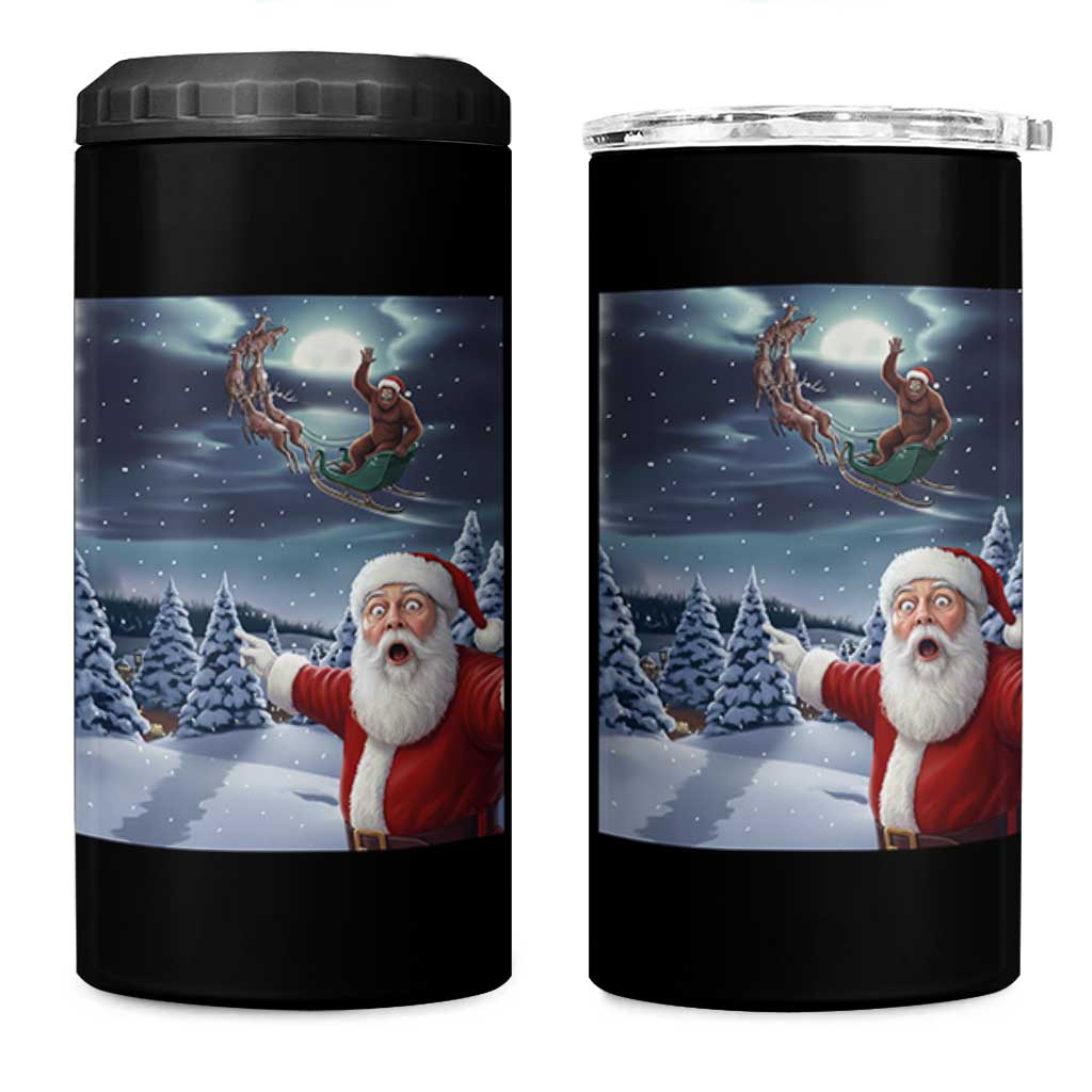 Funny Santa With Bigfoot Selfie Christmas 4 in 1 Can Cooler Tumbler - Wonder Print Shop