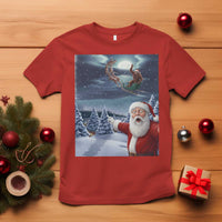Funny Santa With Bigfoot Selfie Christmas T Shirt - Wonder Print Shop