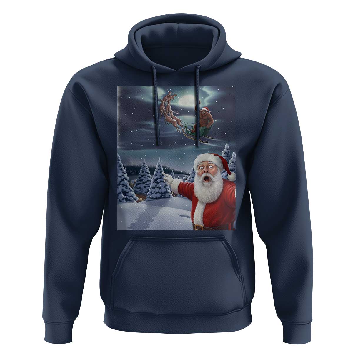 Funny Santa With Bigfoot Selfie Christmas Hoodie - Wonder Print Shop