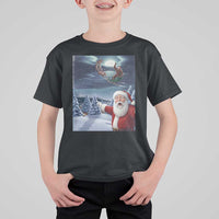 Funny Santa With Bigfoot Selfie Christmas T Shirt For Kid - Wonder Print Shop