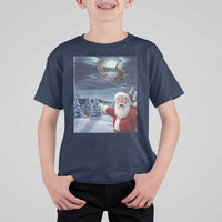 Funny Santa With Bigfoot Selfie Christmas T Shirt For Kid - Wonder Print Shop