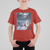 Funny Santa With Bigfoot Selfie Christmas T Shirt For Kid - Wonder Print Shop