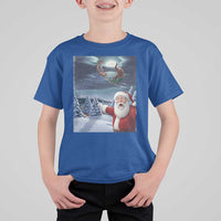 Funny Santa With Bigfoot Selfie Christmas T Shirt For Kid - Wonder Print Shop