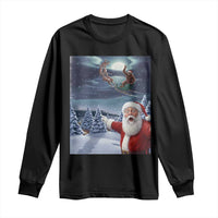 Funny Santa With Bigfoot Selfie Christmas Long Sleeve Shirt - Wonder Print Shop
