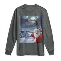 Funny Santa With Bigfoot Selfie Christmas Long Sleeve Shirt - Wonder Print Shop