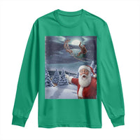 Funny Santa With Bigfoot Selfie Christmas Long Sleeve Shirt - Wonder Print Shop