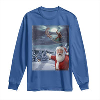 Funny Santa With Bigfoot Selfie Christmas Long Sleeve Shirt - Wonder Print Shop