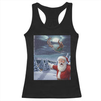 Funny Santa With Bigfoot Selfie Christmas Racerback Tank Top - Wonder Print Shop