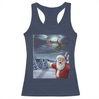 Funny Santa With Bigfoot Selfie Christmas Racerback Tank Top - Wonder Print Shop