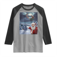 Funny Santa With Bigfoot Selfie Christmas Raglan Shirt - Wonder Print Shop