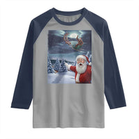 Funny Santa With Bigfoot Selfie Christmas Raglan Shirt - Wonder Print Shop