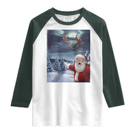 Funny Santa With Bigfoot Selfie Christmas Raglan Shirt - Wonder Print Shop