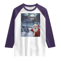 Funny Santa With Bigfoot Selfie Christmas Raglan Shirt - Wonder Print Shop