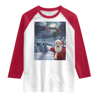 Funny Santa With Bigfoot Selfie Christmas Raglan Shirt - Wonder Print Shop