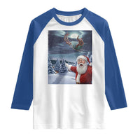 Funny Santa With Bigfoot Selfie Christmas Raglan Shirt - Wonder Print Shop