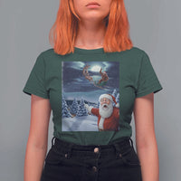 Funny Santa With Bigfoot Selfie Christmas T Shirt For Women - Wonder Print Shop