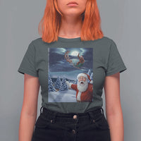 Funny Santa With Bigfoot Selfie Christmas T Shirt For Women - Wonder Print Shop