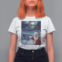 Funny Santa With Bigfoot Selfie Christmas T Shirt For Women - Wonder Print Shop