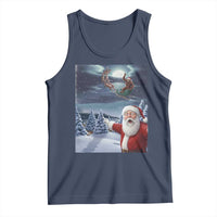 Funny Santa With Bigfoot Selfie Christmas Tank Top - Wonder Print Shop