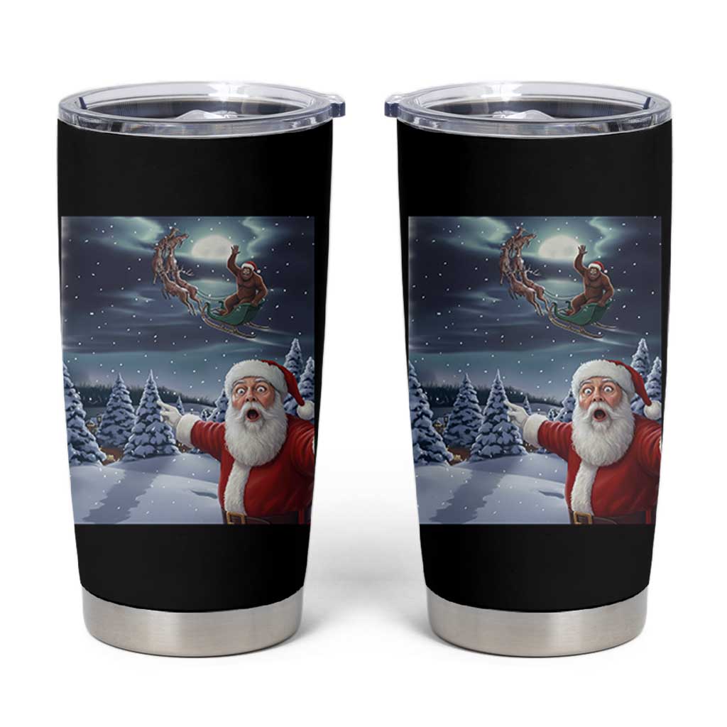 Funny Santa With Bigfoot Selfie Christmas Tumbler Cup - Wonder Print Shop