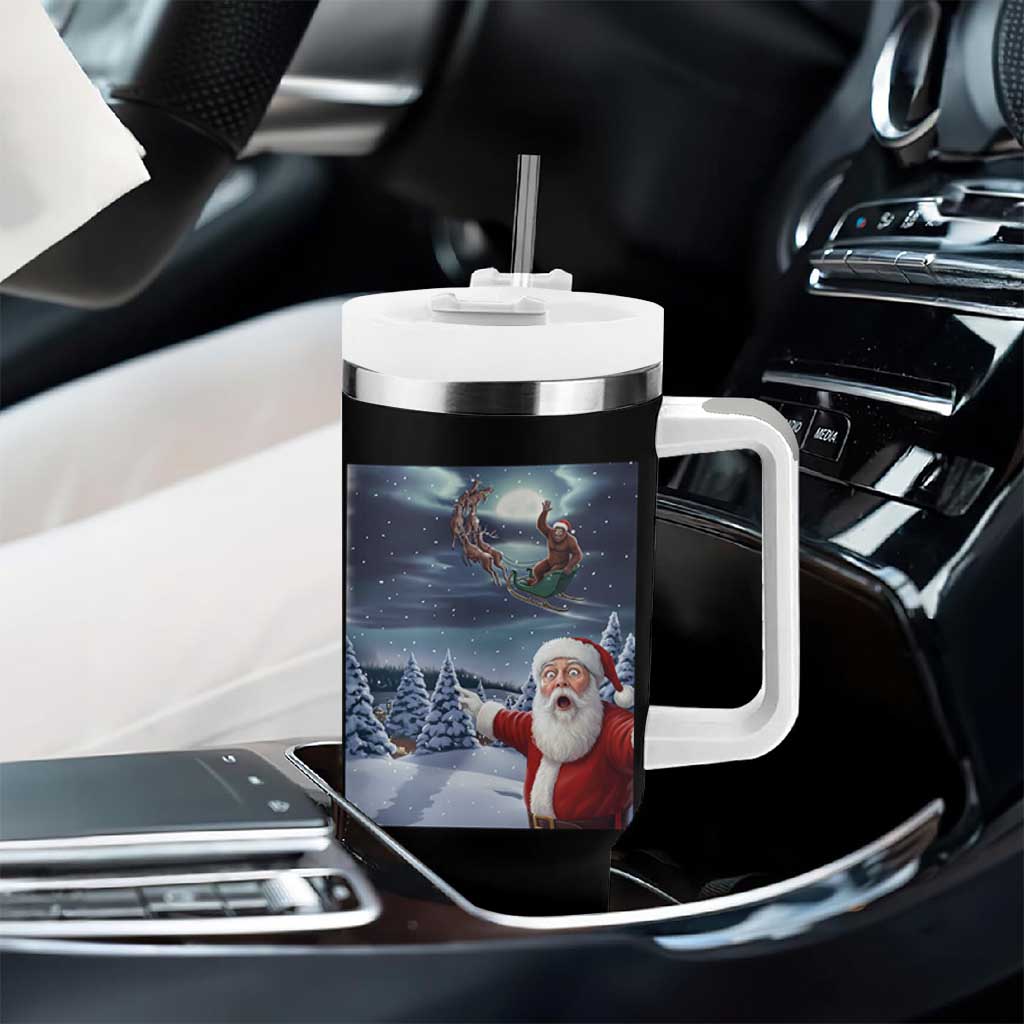 Funny Santa With Bigfoot Selfie Christmas Tumbler With Handle - Wonder Print Shop