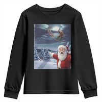 Funny Santa With Bigfoot Selfie Christmas Youth Sweatshirt - Wonder Print Shop