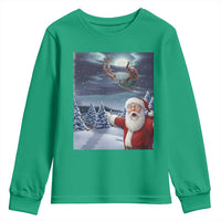 Funny Santa With Bigfoot Selfie Christmas Youth Sweatshirt - Wonder Print Shop