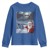 Funny Santa With Bigfoot Selfie Christmas Youth Sweatshirt - Wonder Print Shop