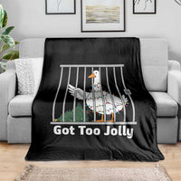 Funny Goose Christmas Throw Blanket Got Too Jolly - Wonder Print Shop