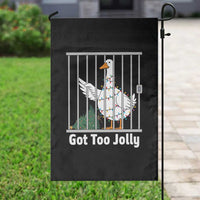 Funny Goose Christmas Garden Flag Got Too Jolly - Wonder Print Shop