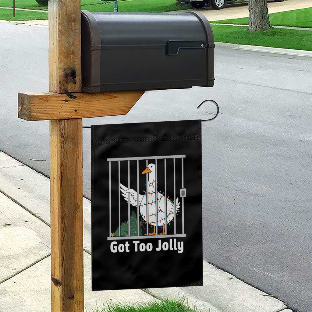 Funny Goose Christmas Garden Flag Got Too Jolly - Wonder Print Shop