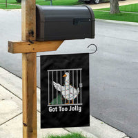 Funny Goose Christmas Garden Flag Got Too Jolly - Wonder Print Shop
