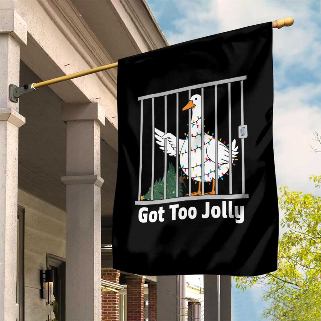 Funny Goose Christmas Garden Flag Got Too Jolly - Wonder Print Shop