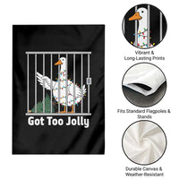 Funny Goose Christmas Garden Flag Got Too Jolly - Wonder Print Shop