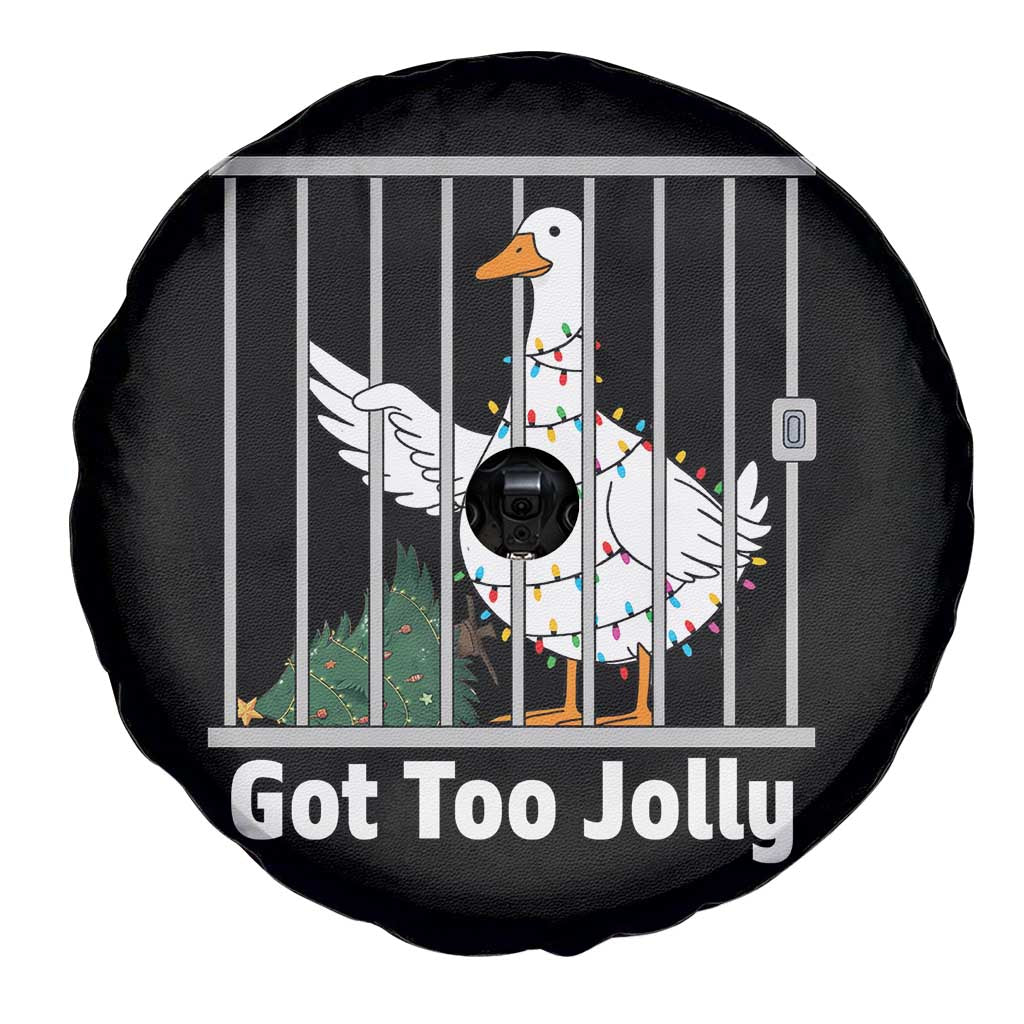 Funny Goose Christmas Spare Tire Cover Got Too Jolly - Wonder Print Shop