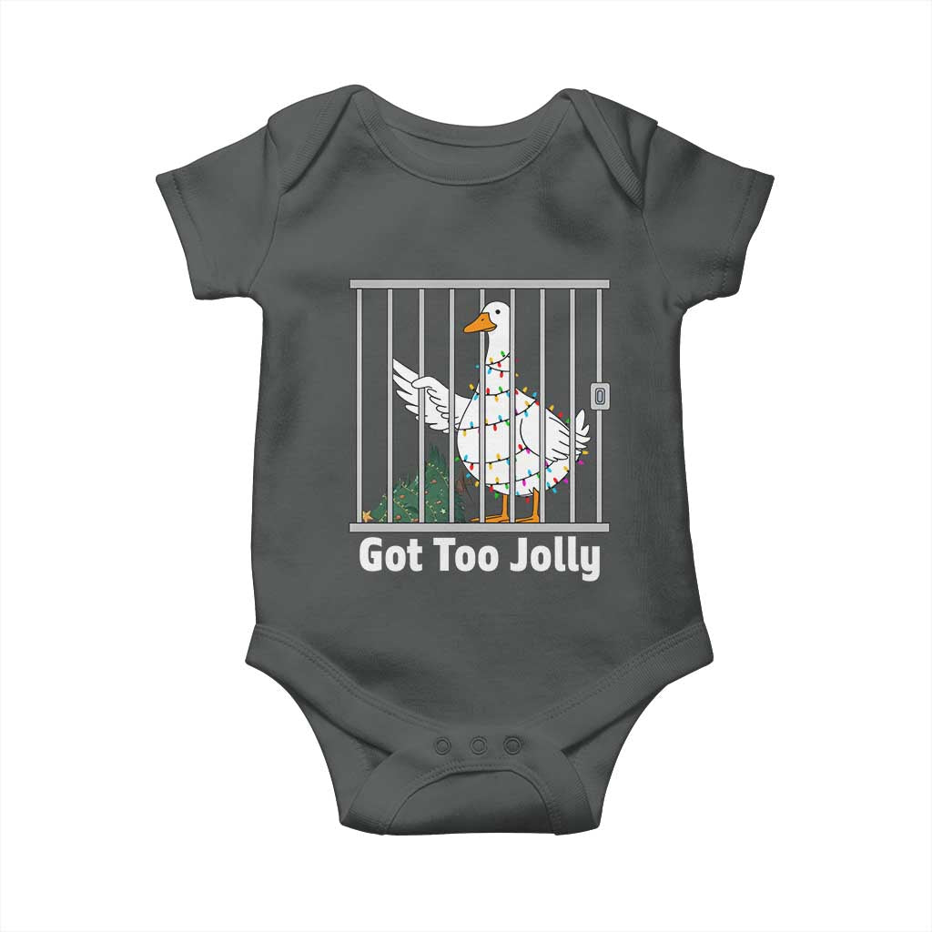Funny Goose Christmas Baby Onesie Got Too Jolly - Wonder Print Shop