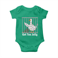Funny Goose Christmas Baby Onesie Got Too Jolly - Wonder Print Shop
