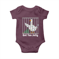 Funny Goose Christmas Baby Onesie Got Too Jolly - Wonder Print Shop