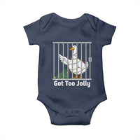 Funny Goose Christmas Baby Onesie Got Too Jolly - Wonder Print Shop