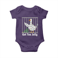 Funny Goose Christmas Baby Onesie Got Too Jolly - Wonder Print Shop