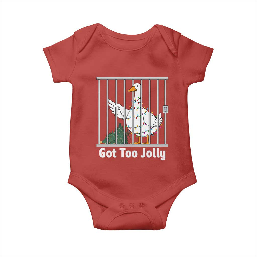 Funny Goose Christmas Baby Onesie Got Too Jolly - Wonder Print Shop