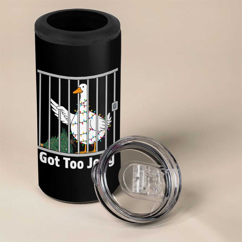 Funny Goose Christmas 4 in 1 Can Cooler Tumbler Got Too Jolly - Wonder Print Shop