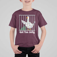 Funny Goose Christmas T Shirt For Kid Got Too Jolly - Wonder Print Shop
