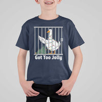 Funny Goose Christmas T Shirt For Kid Got Too Jolly - Wonder Print Shop