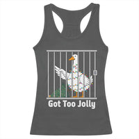 Funny Goose Christmas Racerback Tank Top Got Too Jolly - Wonder Print Shop